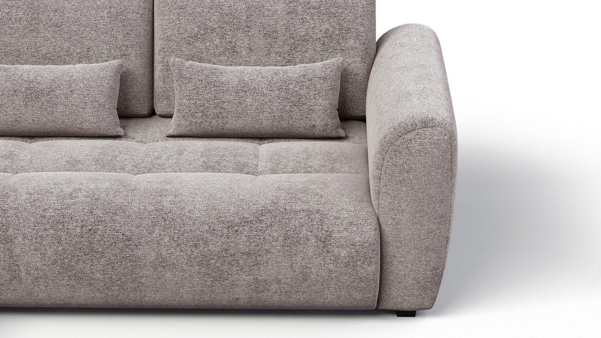 ECKSOFA SORENO 4-Sitzer, dunkelbeige - Beige/Schwarz, Holz/Textil (293/171cm) - Wozimo