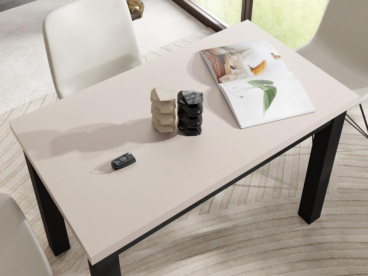 ESSTISCH Arden rechteckig, Grau Beige Kaschmir 100/60/73 cm - Kaschmir/Beige, Holz/Holzwerkstoff (60/100/73cm) - WFL GROUP