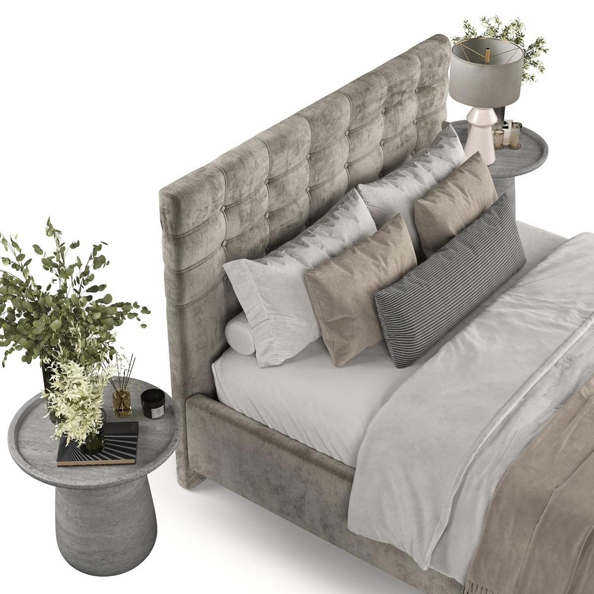 POLSTERBETT Soma 180/200 cm Beige im Lotta Stoff - Beige/Naturfarben, Holz/Holzwerkstoff (180/200cm) - AltaBeds