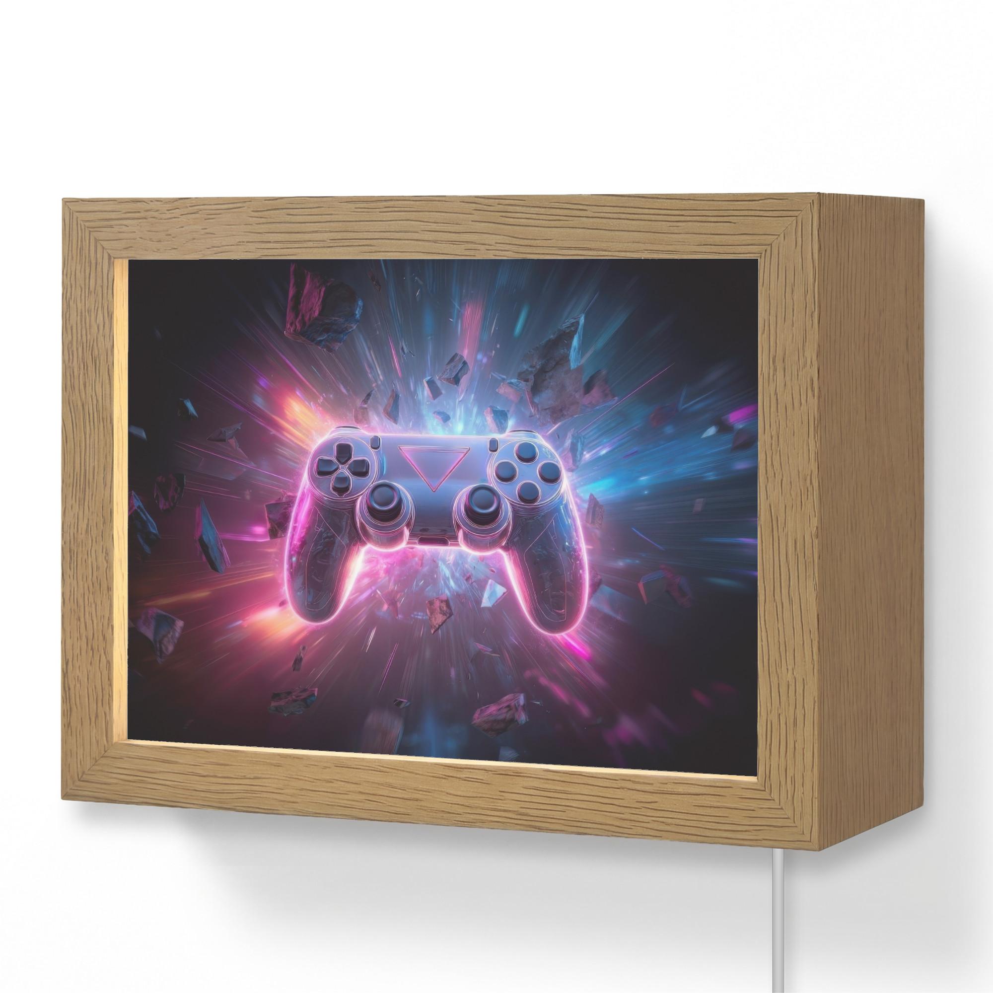 WANDLEUCHTE Controller - Neon - Explosion - Abstrakt 20x15 cm - Violett, Holzwerkstoff (20/15/8cm) - OnlyWow