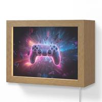 WANDLEUCHTE Controller - Neon - Explosion - Abstrakt 20x15 cm - Violett, Holzwerkstoff (20/15/8cm) - OnlyWow
