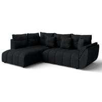 ECKSOFA L Form Corleone Schwarz 268/192/96 cm mit Schlaffunktion - Schwarz, Kunststoff/Textil (268/192cm) - AX Living