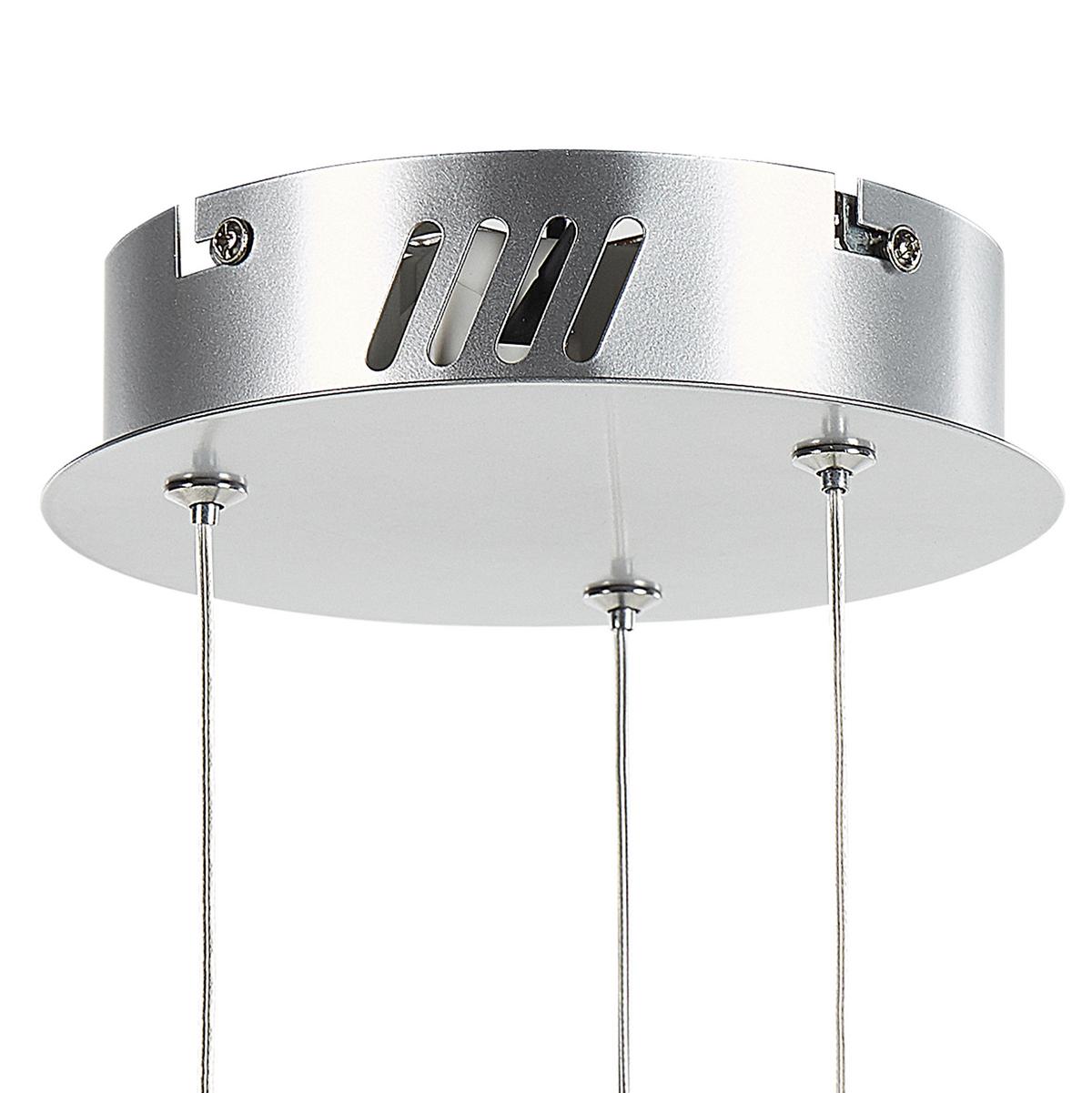 HÄNGELAMPE Magat 60x60x142 cm - Silberfarben, Metall (60/60/142cm) - Beliani