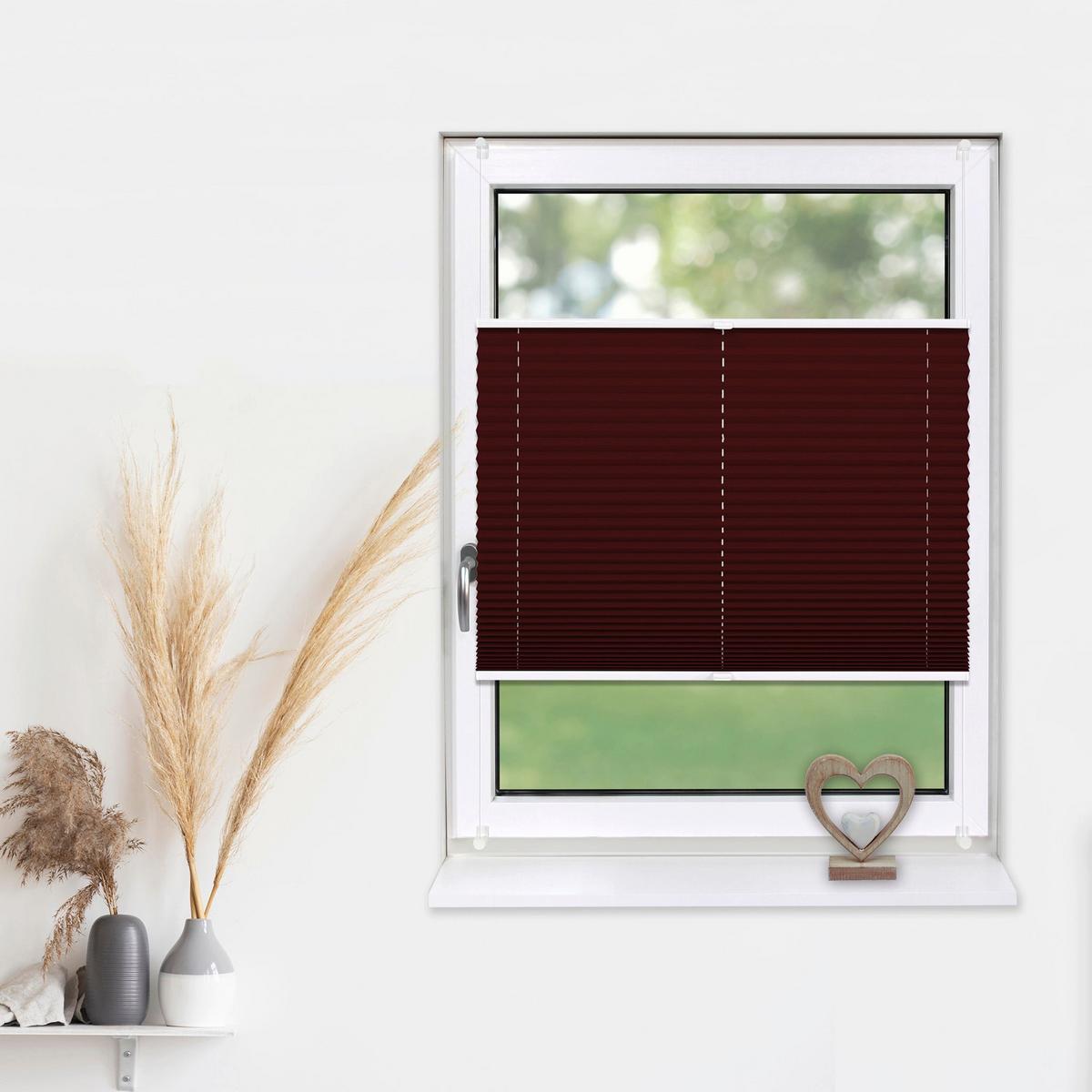 PLISSEE Basic 75 x 150cm Klemmfix ohne Bohren - Rot, Textil (75/150cm) - Deco-Raum