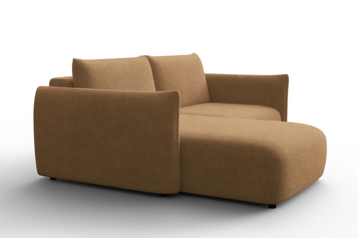 ECKSOFA TAUER 3-Sitzer LINKS, Bouclé-Stoff braun - Schwarz/Braun, Holz/Textil (173/206cm) - Courtois Laville