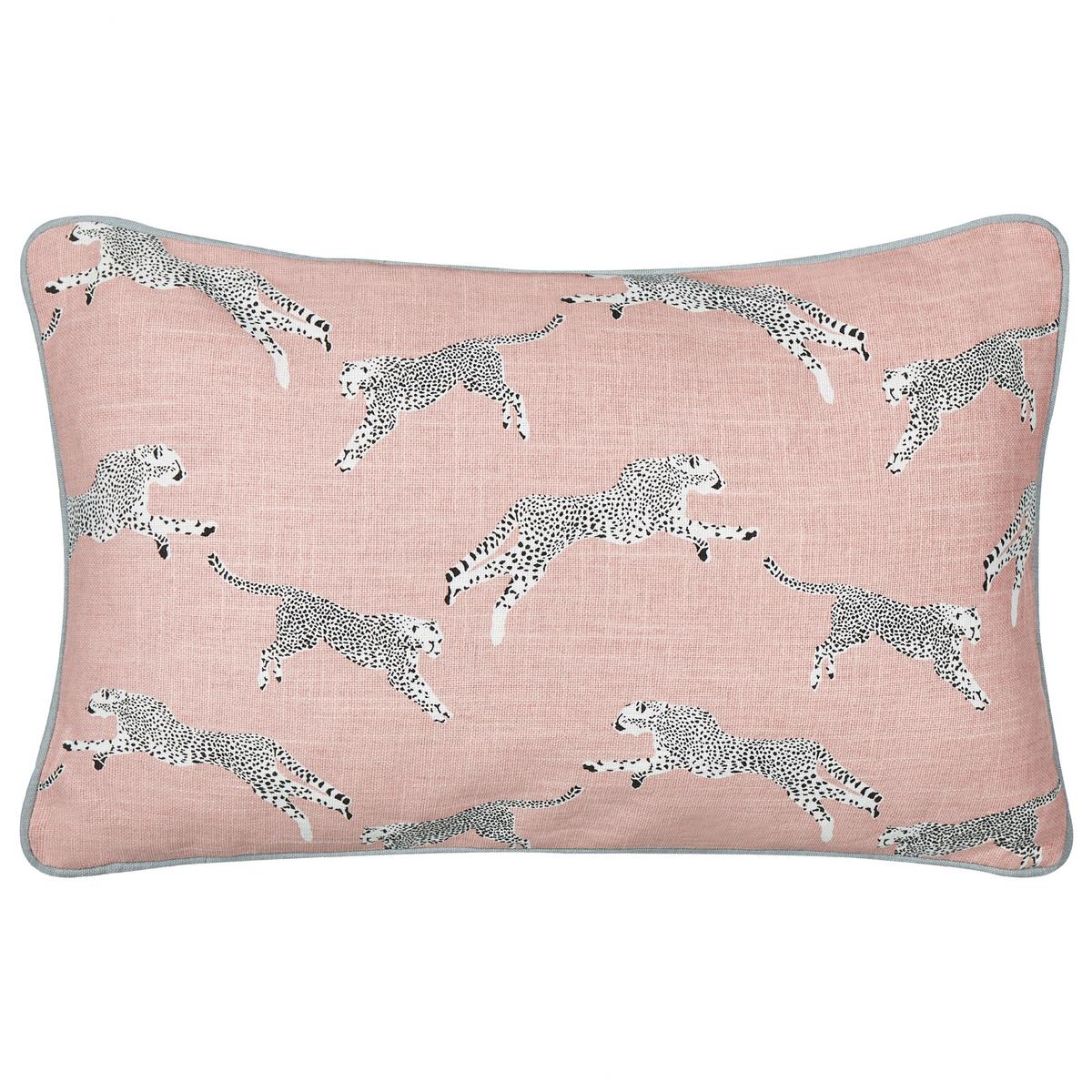 DEKOKISSEN 2er-Set Rosa 30/50 cm Arales - Pink/Schwarz, Textil (30/50cm) - Beliani