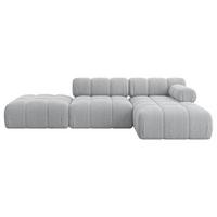 ECKSOFA modulares Sofa Lizur-L1 - 285x160x70 cm Grau Cord - Grau, Holzwerkstoff/Textil (285/160cm) - ALTDECOR