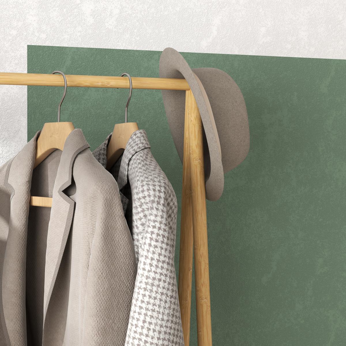 GARDEROBENSTÄNDER Bambus, 116 x 43,5 x 160 cm, Naturholz - Naturfarben, Naturmaterialien (116/160/43.5cm) - HOMCOM