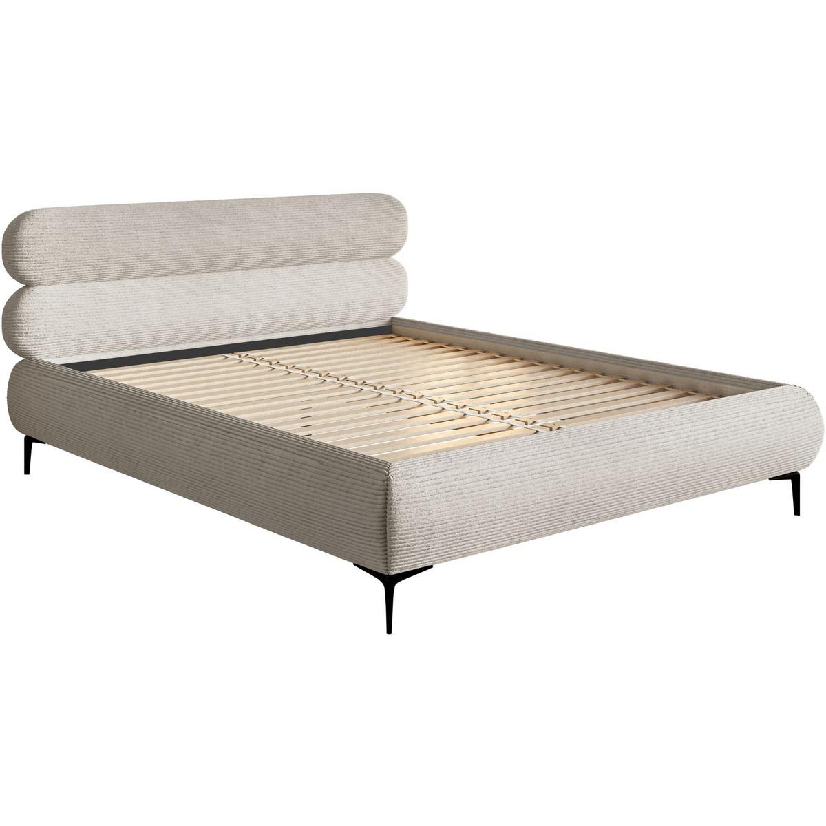 POLSTERBETT Roule Cord Greige 140x200 cm - Taupe/Schwarz, Textil/Metall (140/200cm) - Selsey