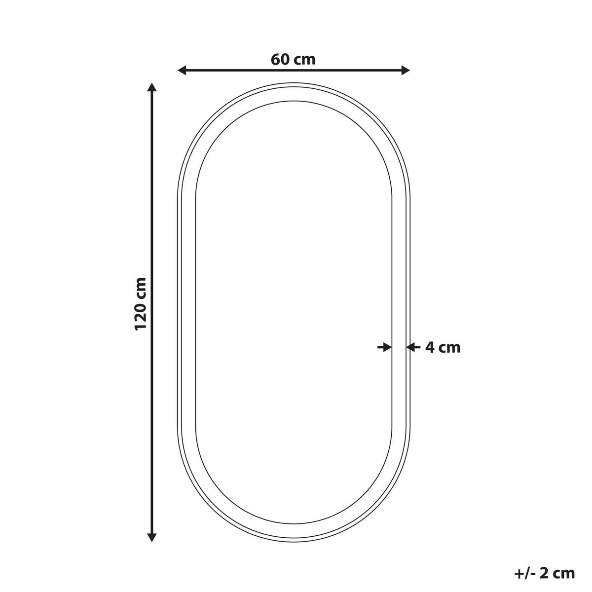 LED-BADEZIMMER-SPIEGEL 60/120 cm Silber Chiddes - Silberfarben/Goldfarben, Glas (60/120/3cm) - Beliani