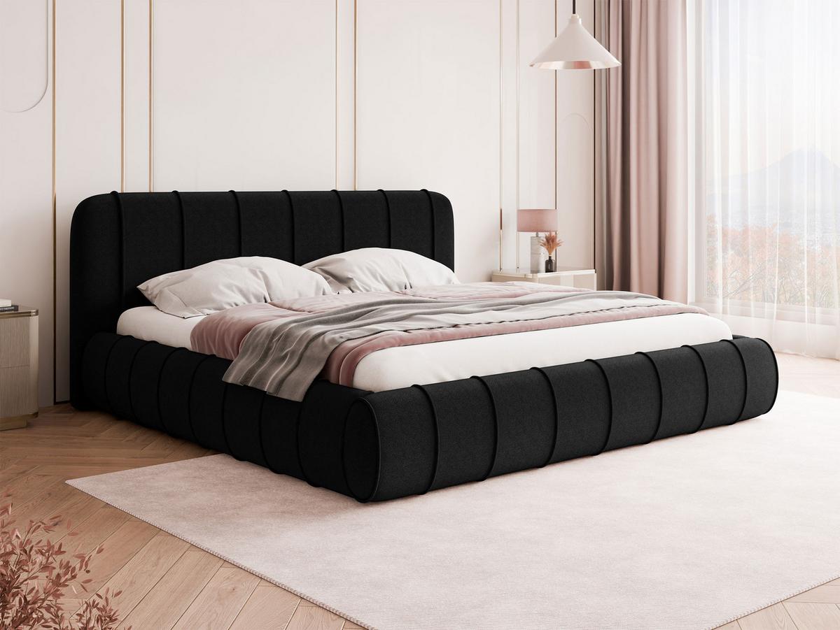 POLSTERBETT Slim XI - Schwarz, Holz/Holzwerkstoff (180/200cm) - MIRJAN24