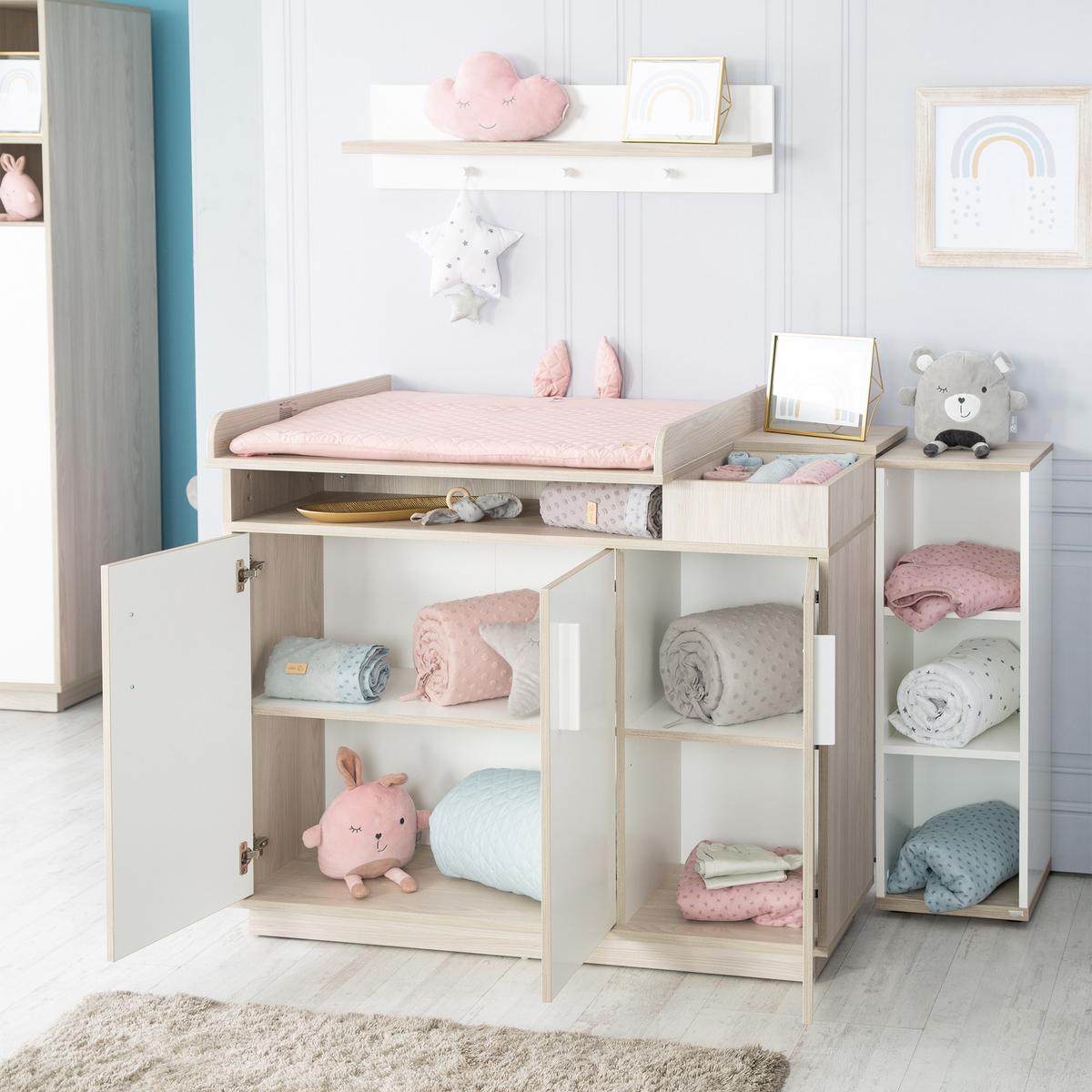BABYZIMMER-SET Olaf 2-teilig - Multicolor/Weiß, Holzwerkstoff (76/82/142.5cm) - Roba