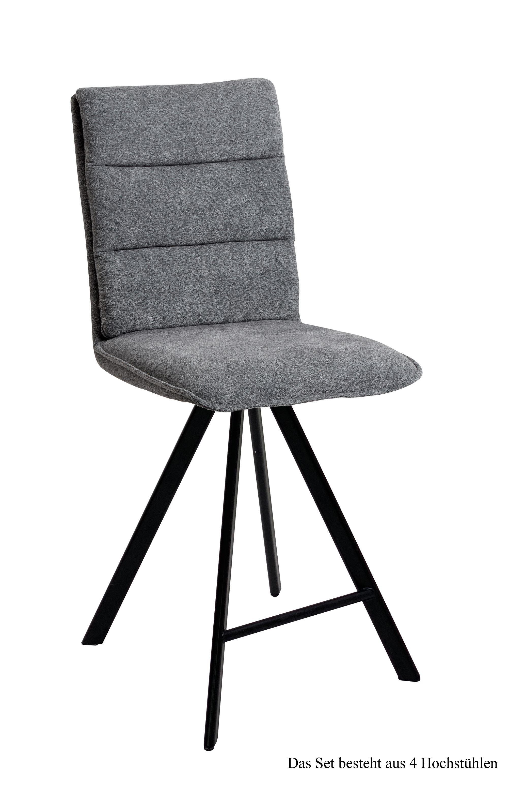 THEKENSTUHL drehbar (4er-Set) Devonne 47x109x60 Schwarz/Grau - Schwarz/Grau, Kunststoff (60/109/47cm) - 58aufmkessel