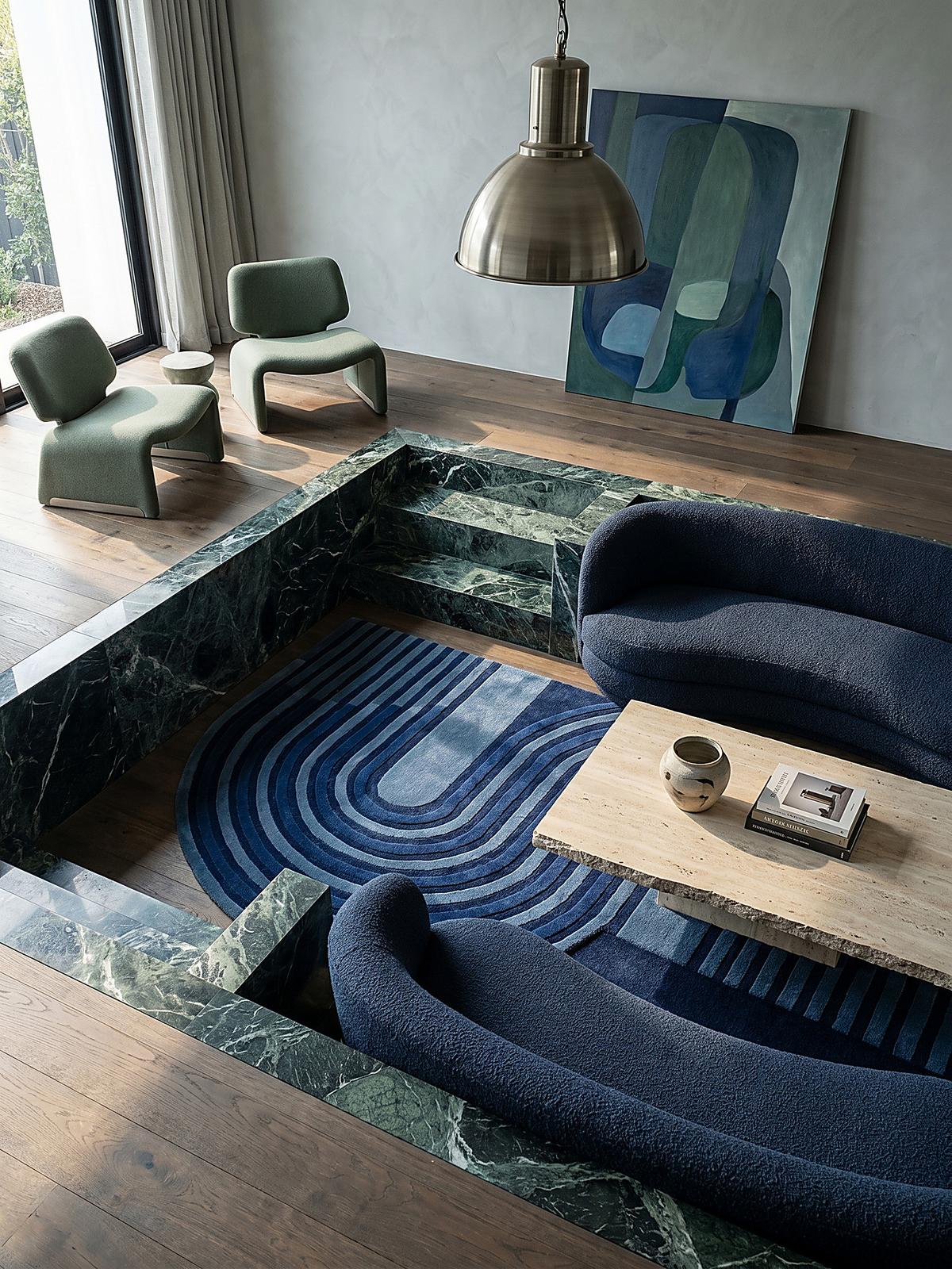WOLLTEPPICH LEVEN, geometrisch, Blau, 150 x 240 cm - Blau, Textil (240/150cm) - KADIMA DESIGN