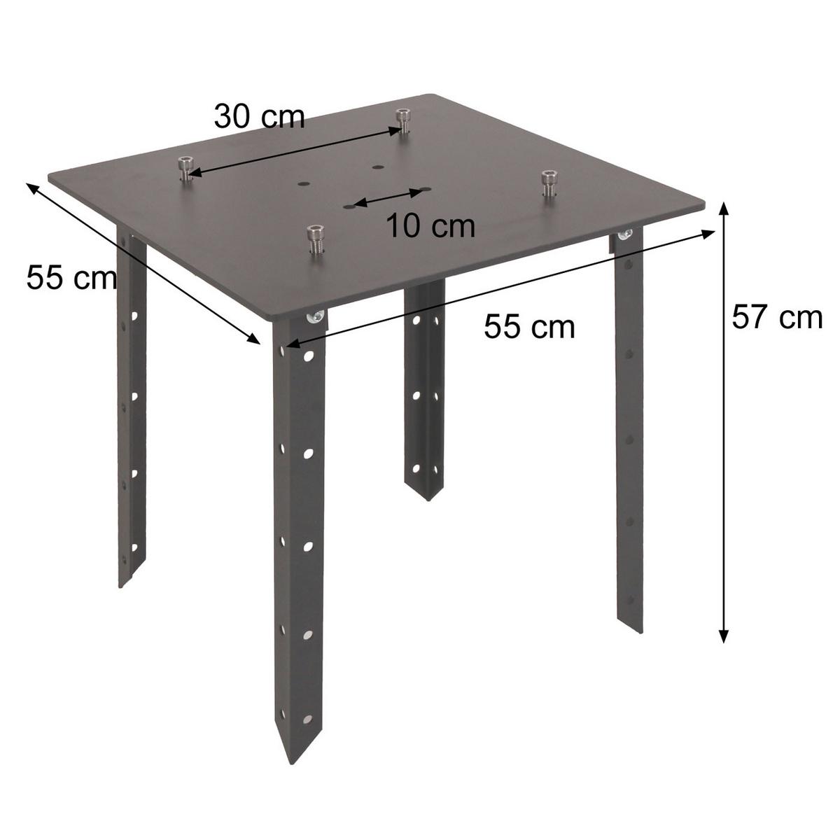 BODENPLATTE SCHIRM PRO Schwarz - Schwarz, Metall (55/55cm) - MCW