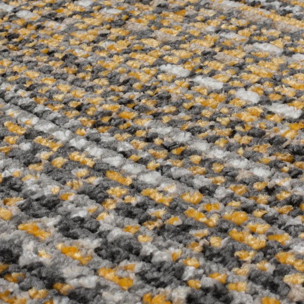 TEPPICH PERRAN, gestreift, Senfgelb, 120 x 160 cm - Gelb, Textil (160/120cm) - KADIMA DESIGN