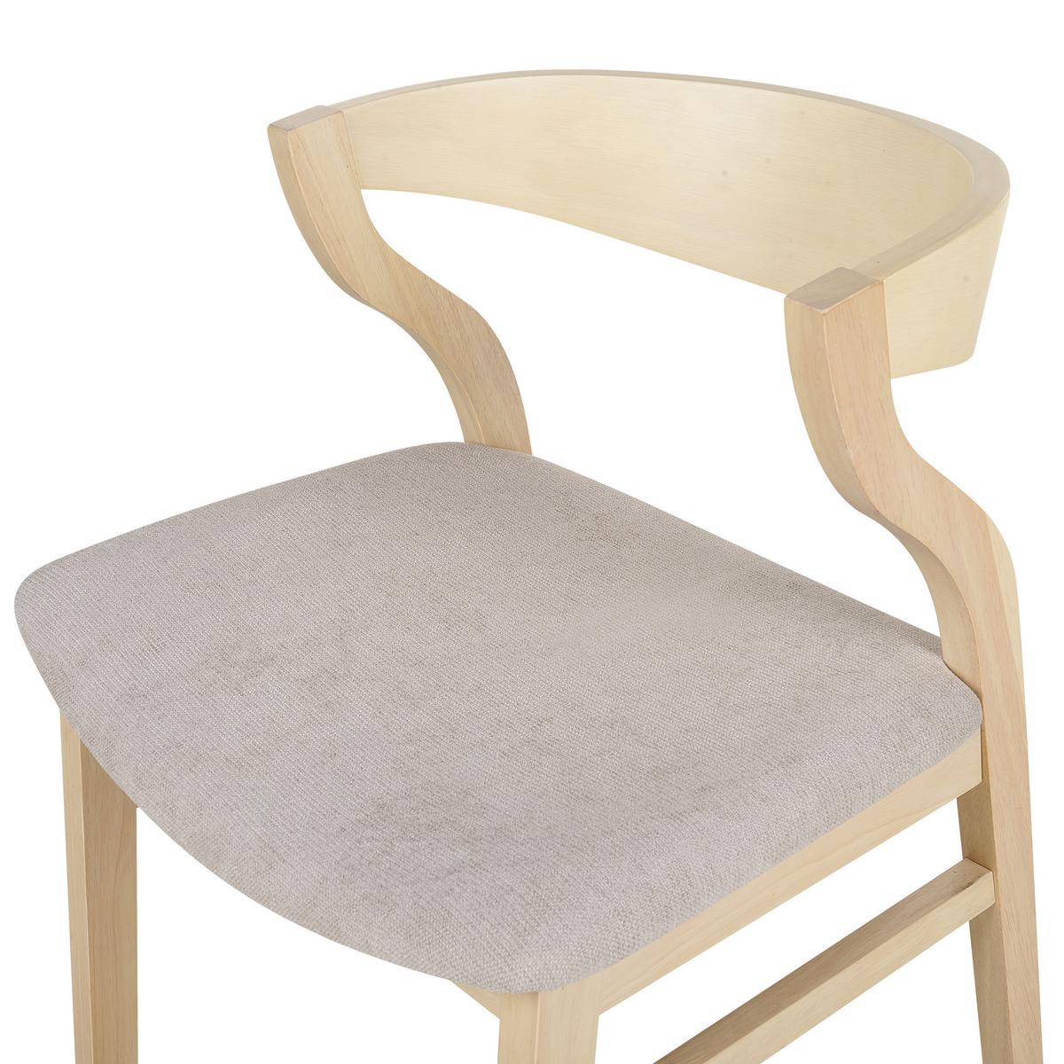 ESSZIMMERSTUHL 2er-Set heller Holzfarbton/beige Maroa - Hellbraun/Beige, Textil (51/72/46cm) - Beliani
