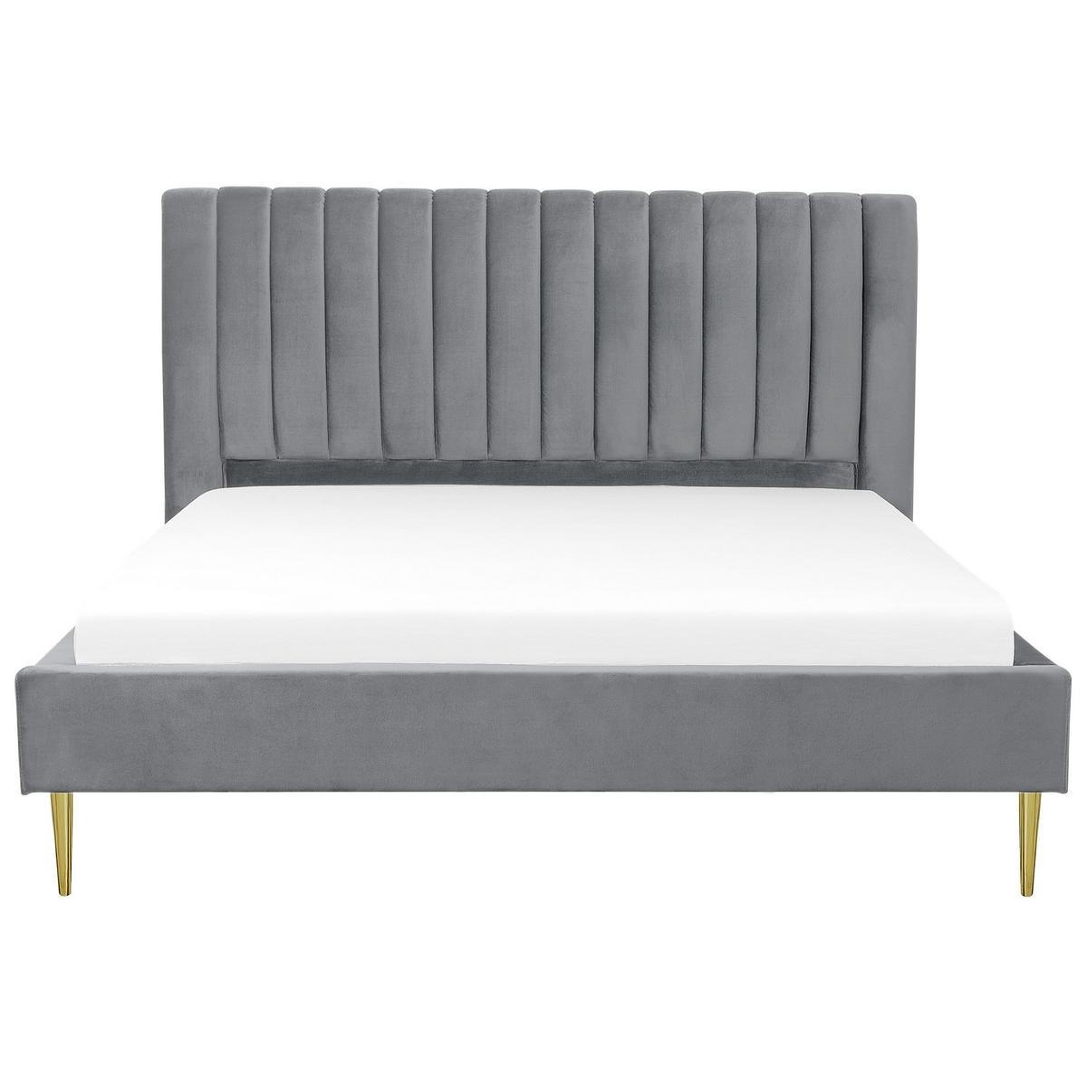 POLSTERBETT 180/200cm Grau Marville - Grau, Textil (180/200cm) - Beliani