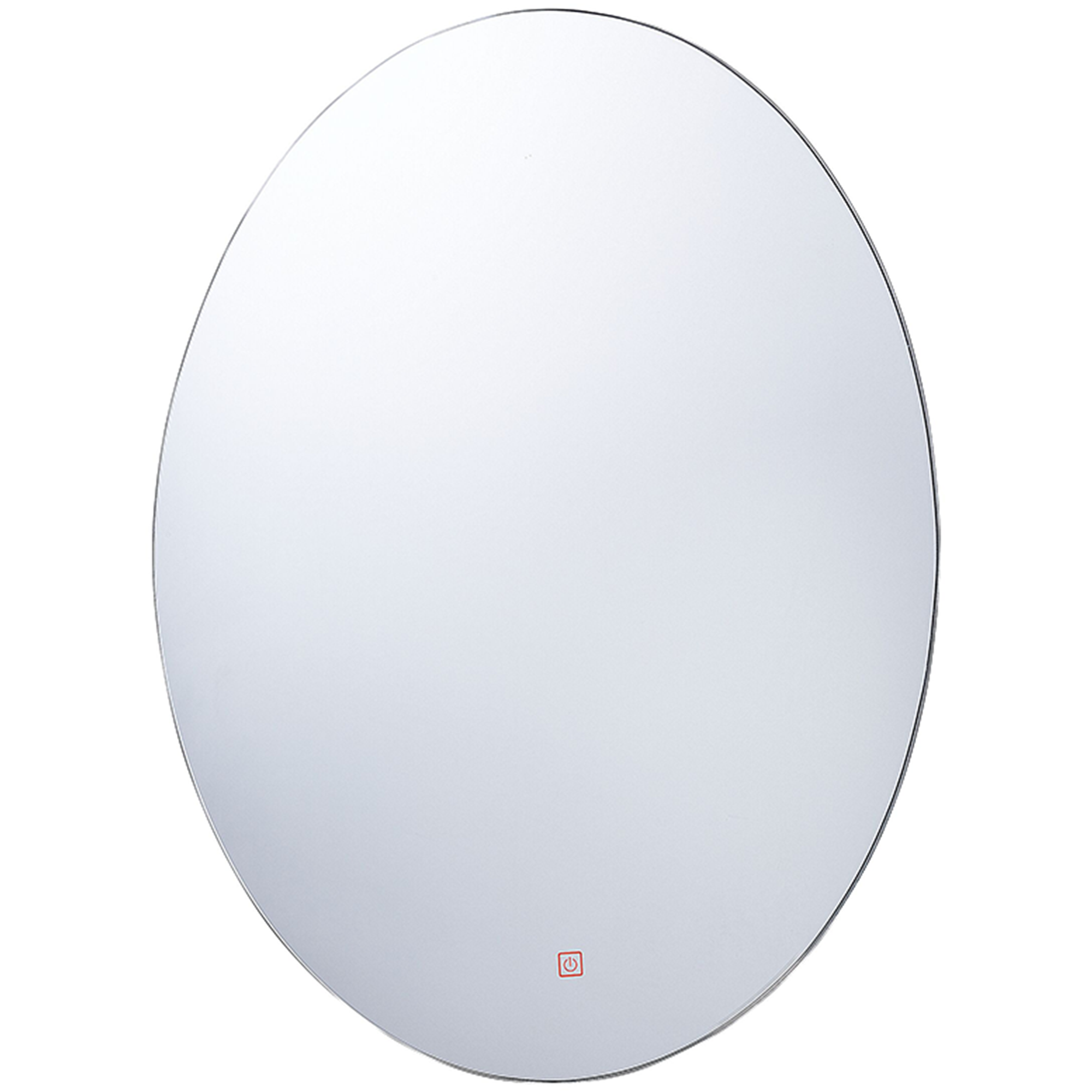 BADSPIEGEL mit LED-Beleuchtung oval 60/80 cm Mazille - Silberfarben, Glas (60/80/3cm) - Beliani