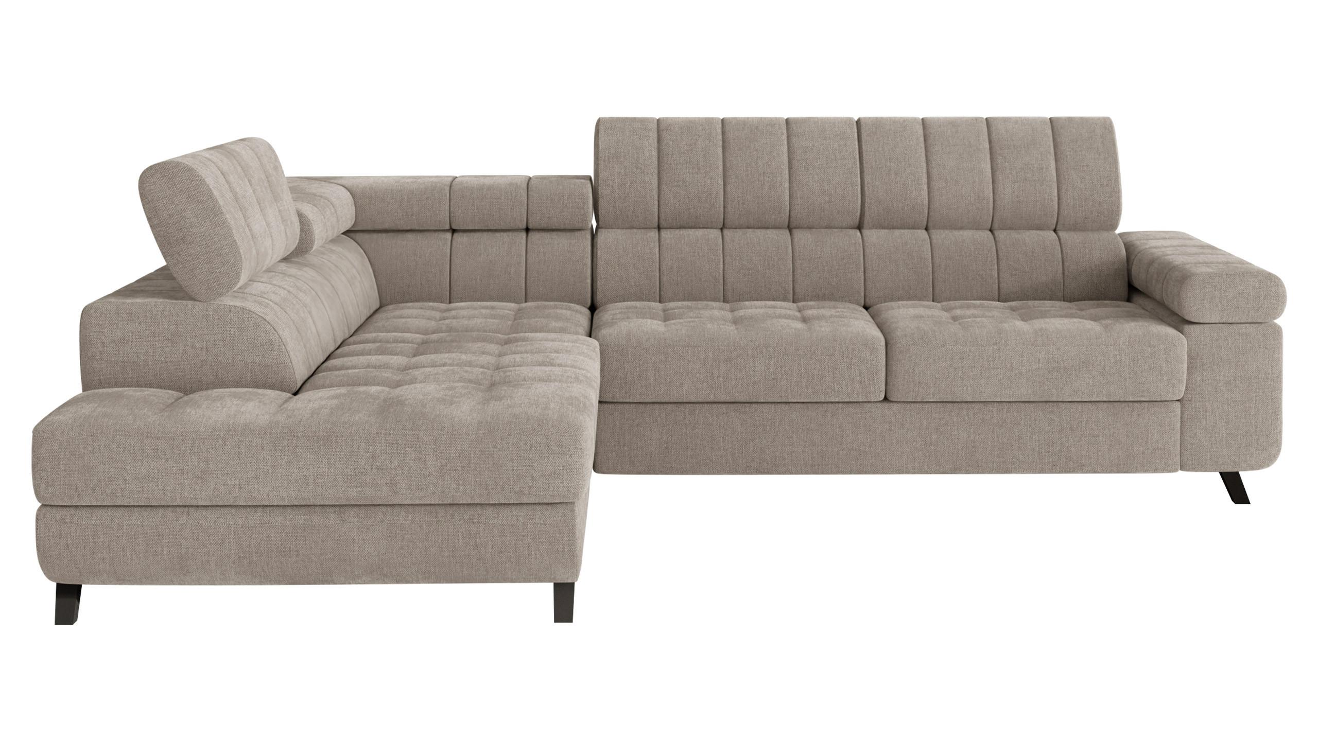ECKSOFA Nord, Seite: Links - Taupe/Schwarz, Holz/Textil (264/203cm) - MIRJAN24