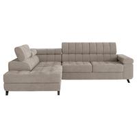 ECKSOFA Nord, Seite: Links - Taupe/Schwarz, Holz/Textil (264/203cm) - MIRJAN24