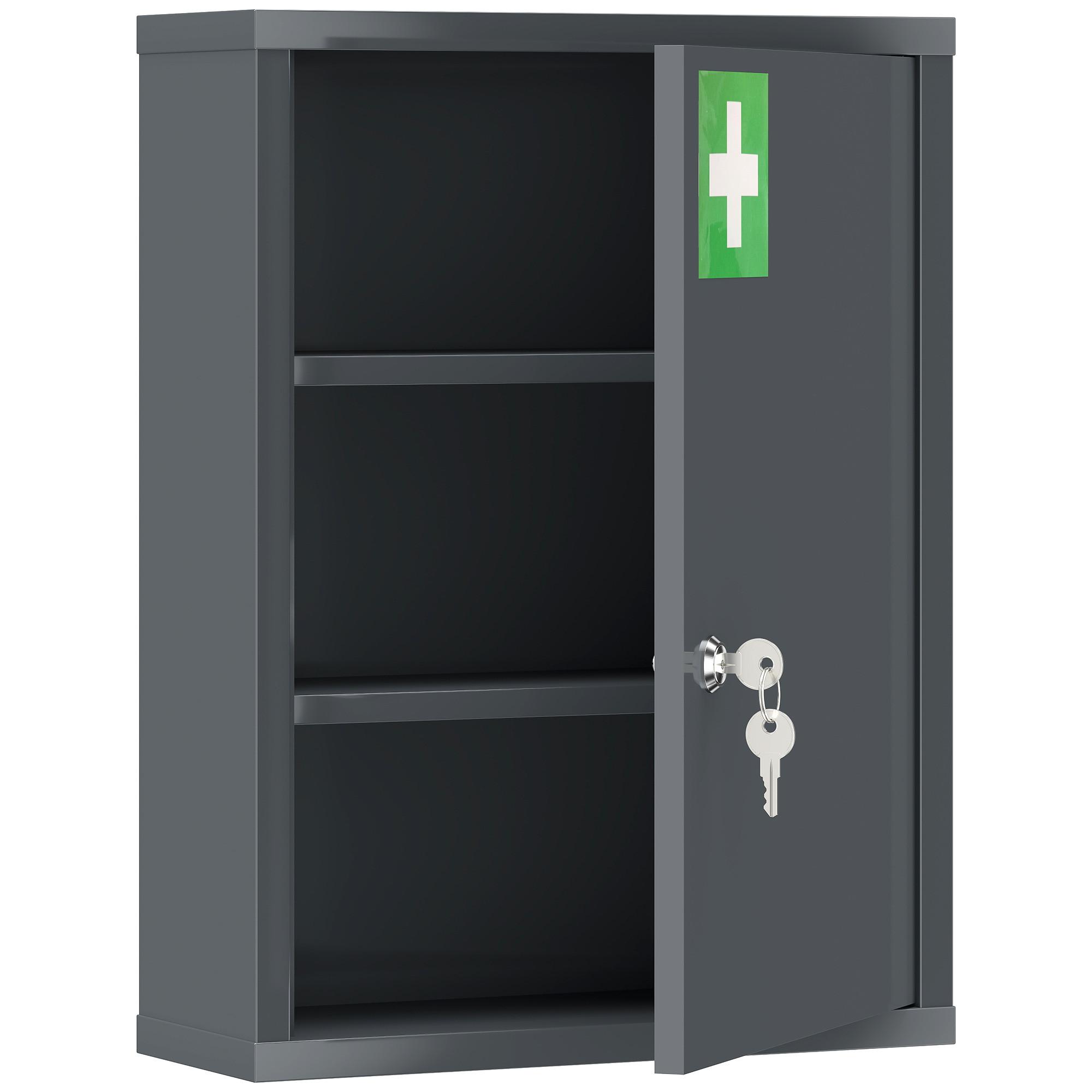 MEDIZINSCHRANK Kaltgewalzter Stahl Kohlegrau - Dunkelgrau, Metall (15/53.5/40cm) - Kleankin