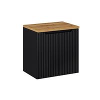 WASCHTISCHUNTERSCHRANK 60cm Riva Schwarz und Holz - Schwarz, Holzwerkstoff (60/57/40cm) - Petits-meubles