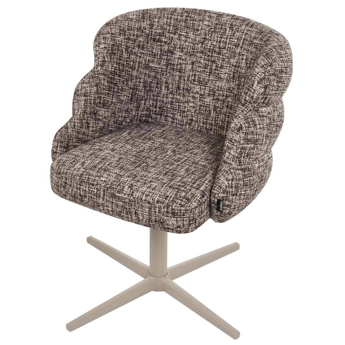 ESSZIMMERSTUHL drehbar Stoff Taupe Youngstown - Taupe, Textil/Metall (59/78/63cm) - Beliani