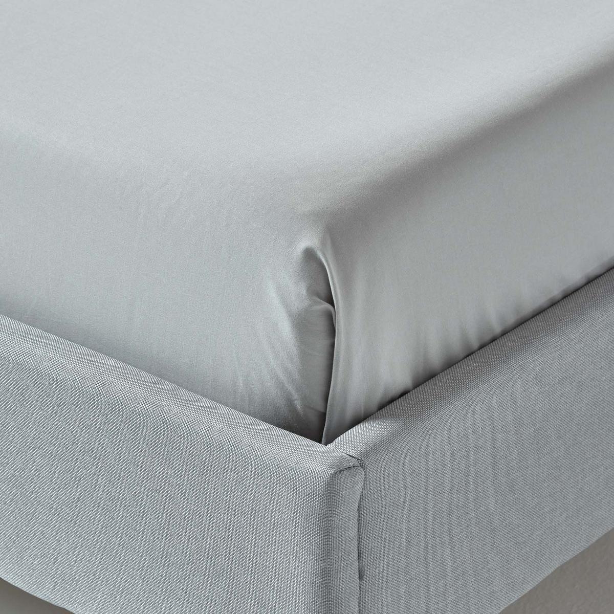 BETTLAKEN ohne Gummizug, Ägyptische Baumwolle, Fadendichte 200 - Grau, Textil (180/290cm) - Homescapes