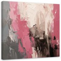 LEINWANDBILD Abstraktion Minimalismus Textur Rosa 40x40cm - Rosa, Textil (40/40cm) - Feeby