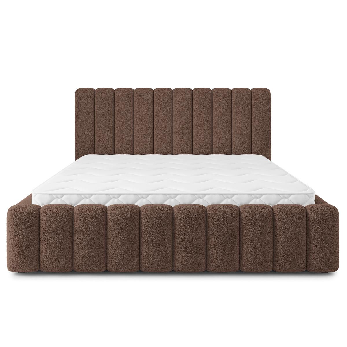 POLSTERBETT DINESE Q 140x200 cm mit Bettkästen - Braun - Braun, Holz (140/200cm) - MASSENO