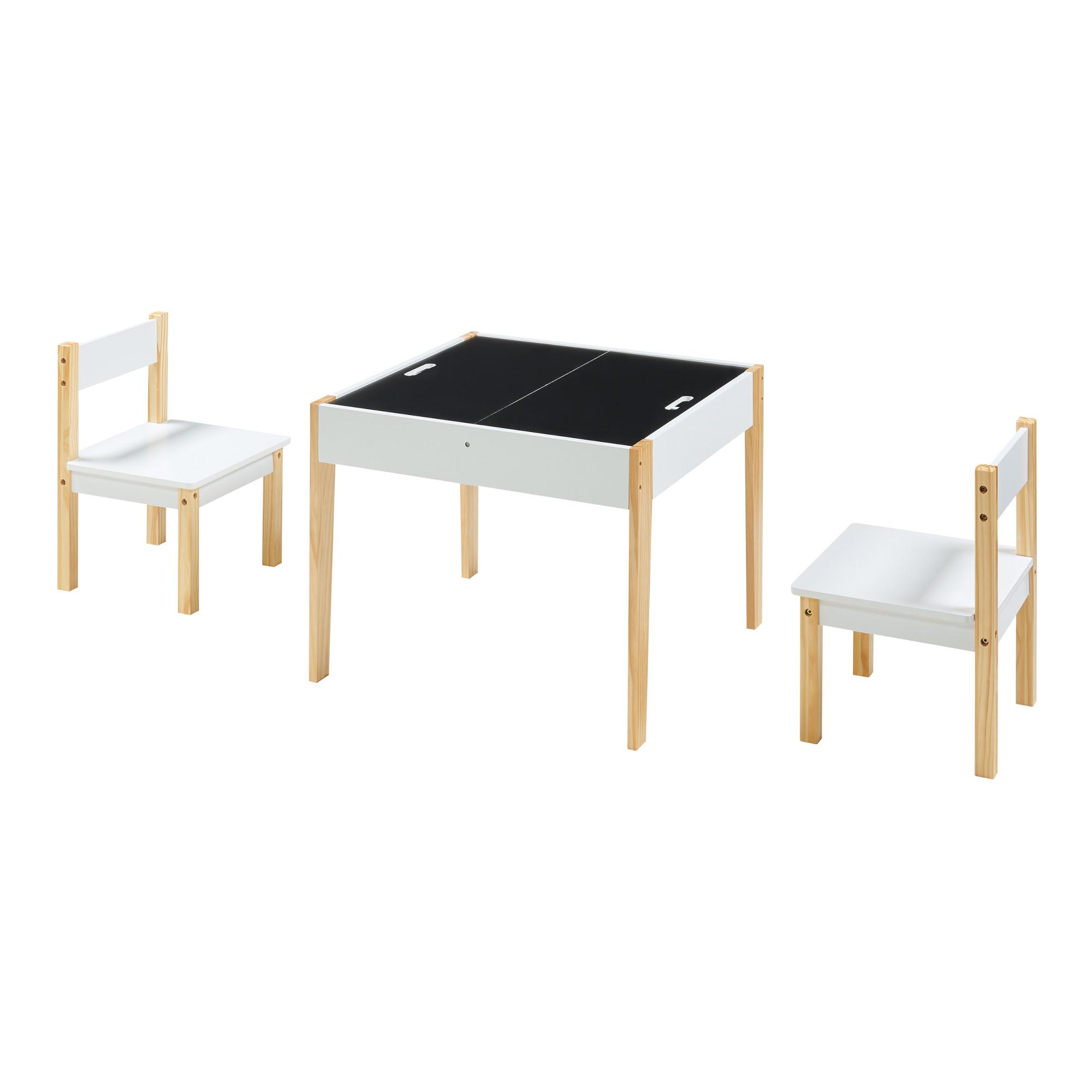 KINDERSITZGRUPPE Smedjebacken - Naturfarben/Weiß, Holz/Holzwerkstoff (62/49.5/62cm) - [en.casa]