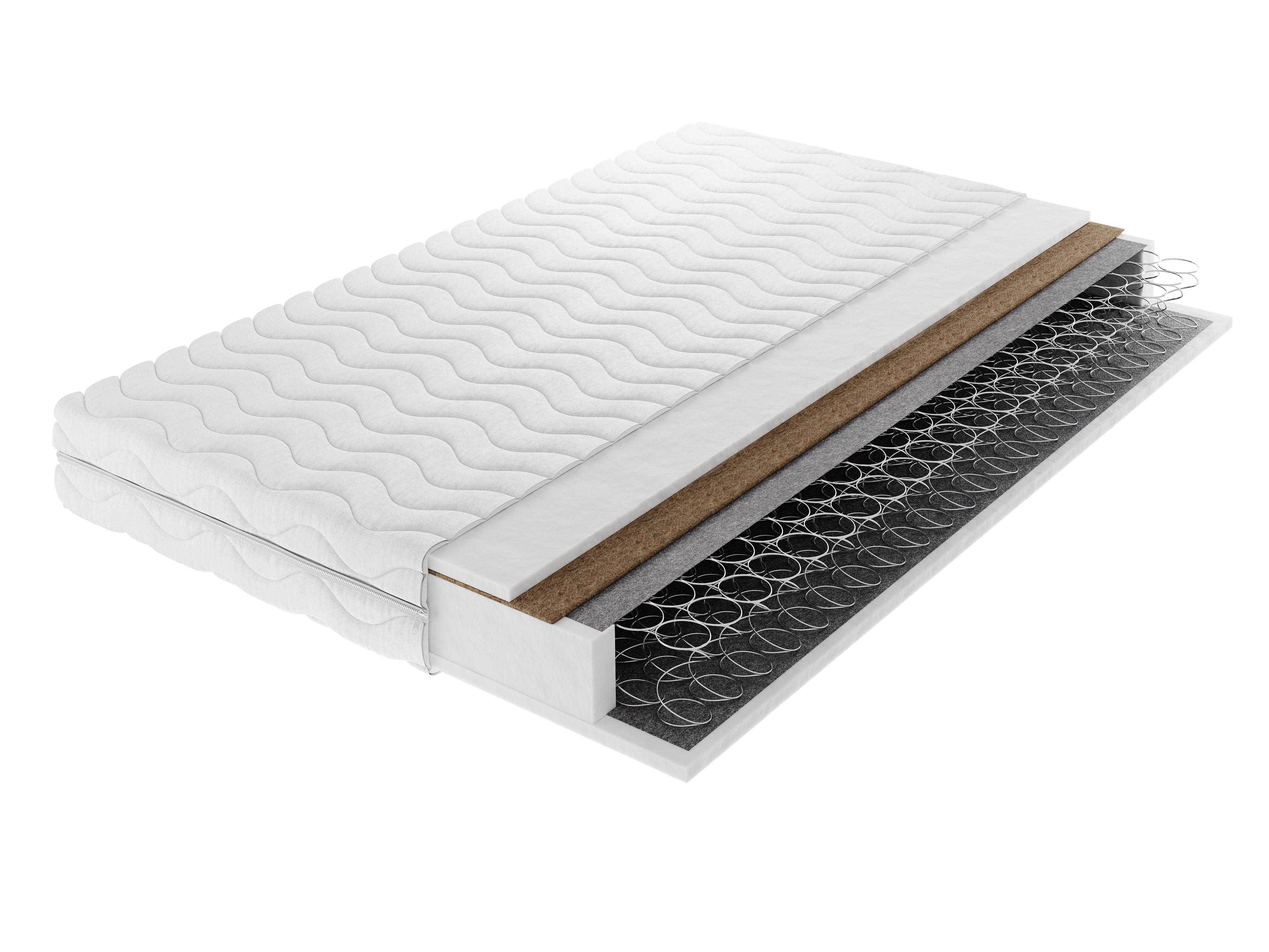 FEDERKERNMATRATZE ZENYA 80x200, H3/H4, Höhe ca.: 18 cm - Weiß, Textil (80/200cm) - MASSENO