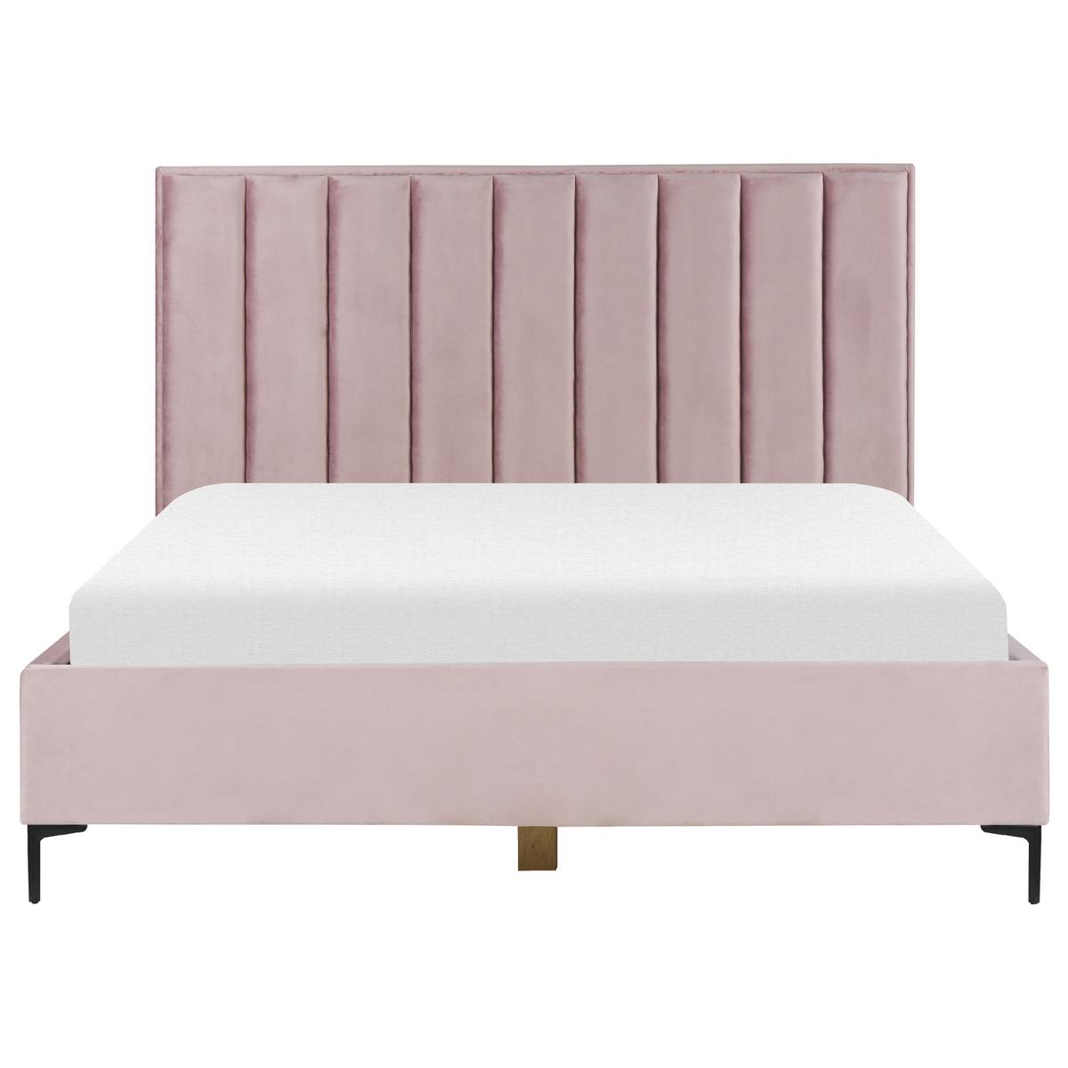 POLSTERBETT 180x200 cm Rosa Sezanne - Pink, Textil (180/200cm) - Beliani