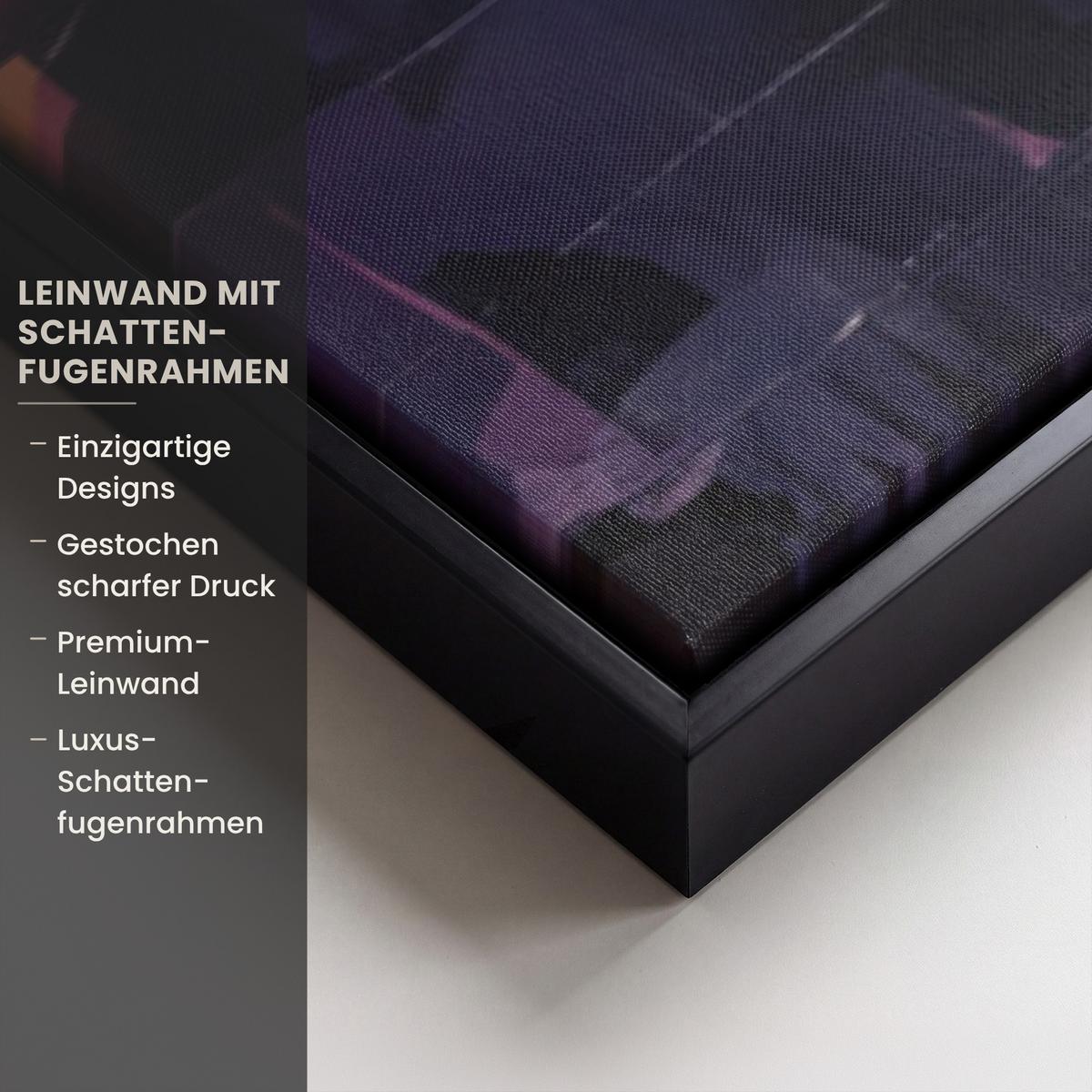 LEINWAND Bilder mit Rahmen - Graffiti - Schimpanse - Straßenkunst - Kopfhörer - Affe - 150x100 - Blau, Textil (150/100cm) - MuchoWow
