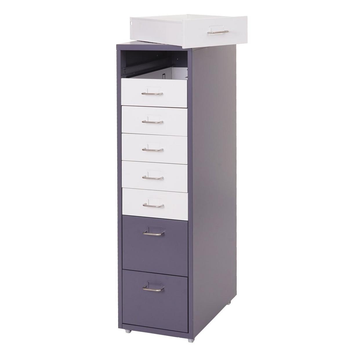 ROLLCONTAINER Weiß, Anthrazit - Anthrazit/Weiß, Metall (28/110/41cm) - MCW