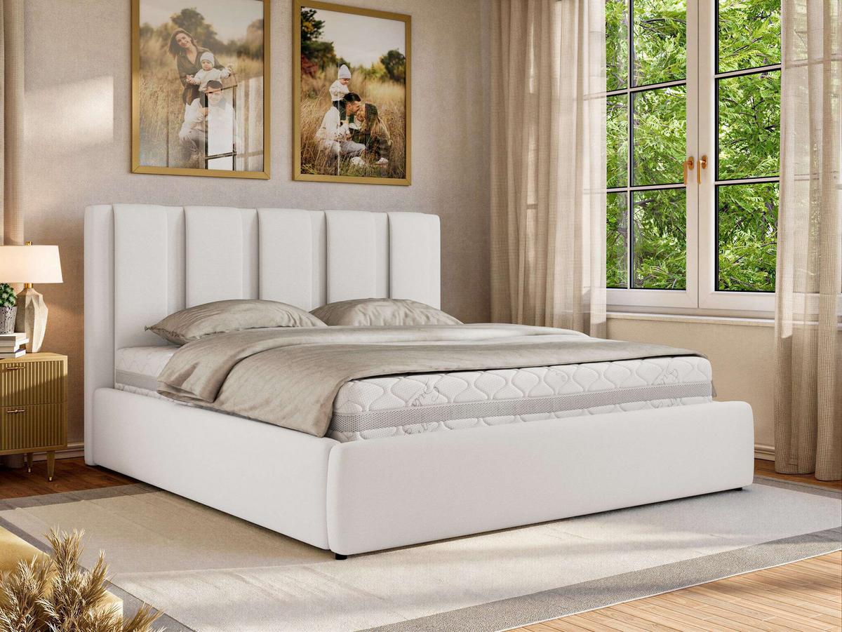 POLSTERBETT SAVINO CLASSIC 180/200 - Weiß Kunstleder - Multipocket-Matratze - Weiß, Textil (180/200cm) - MKS