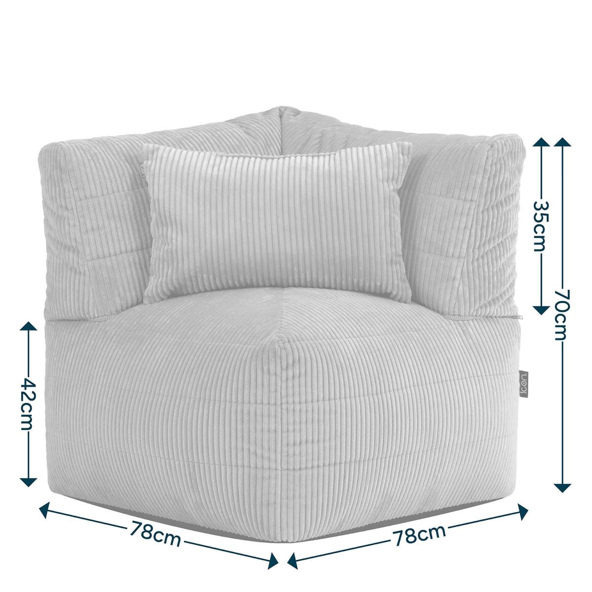 SITZSACK-ECKSOFA Noa modular Cord - Beige, Textil (78/70/78cm) - icon