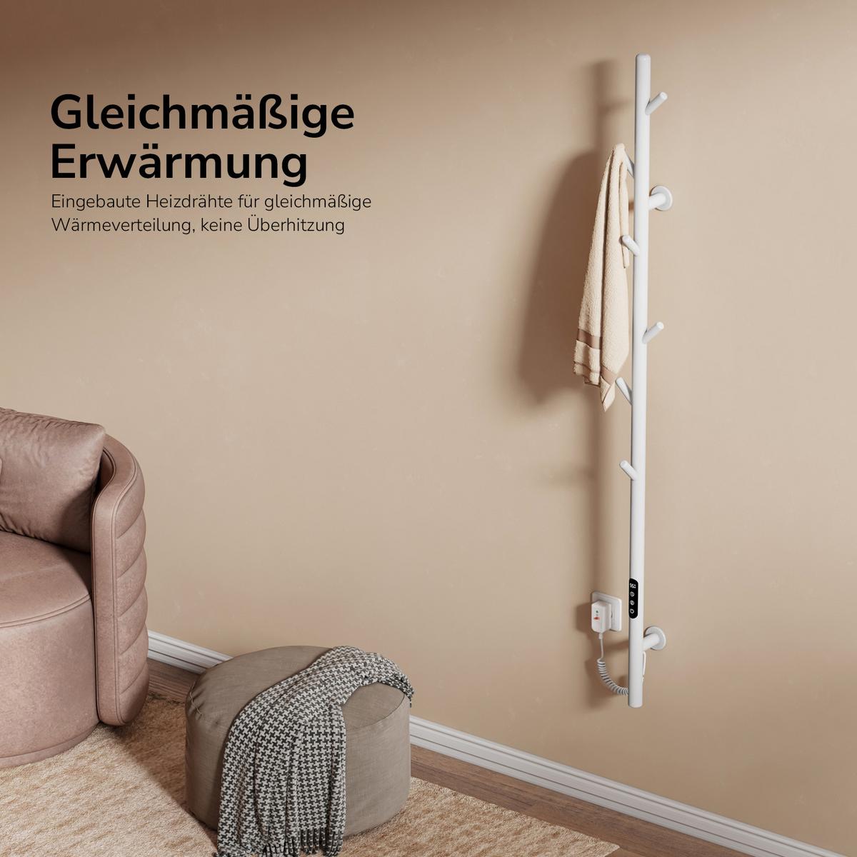 HANDTUCHHEIZKÖRPER Baumheizkörper WLAN Weiß 150 cm - Weiß, Metall (12.5/150/14cm) - EMKE