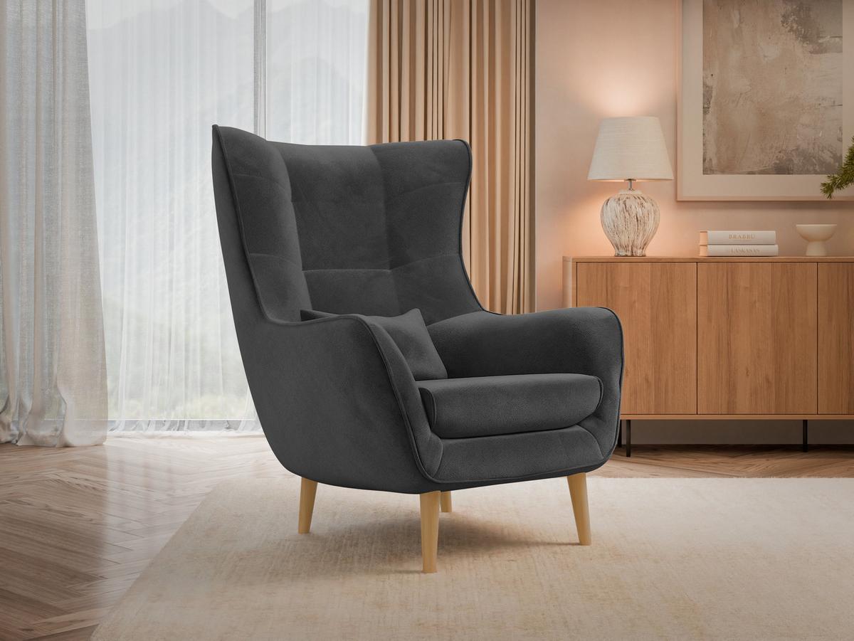 SESSEL Estjano - Beige/Grau, Holz/Textil (80/106/95cm) - MIRJAN24