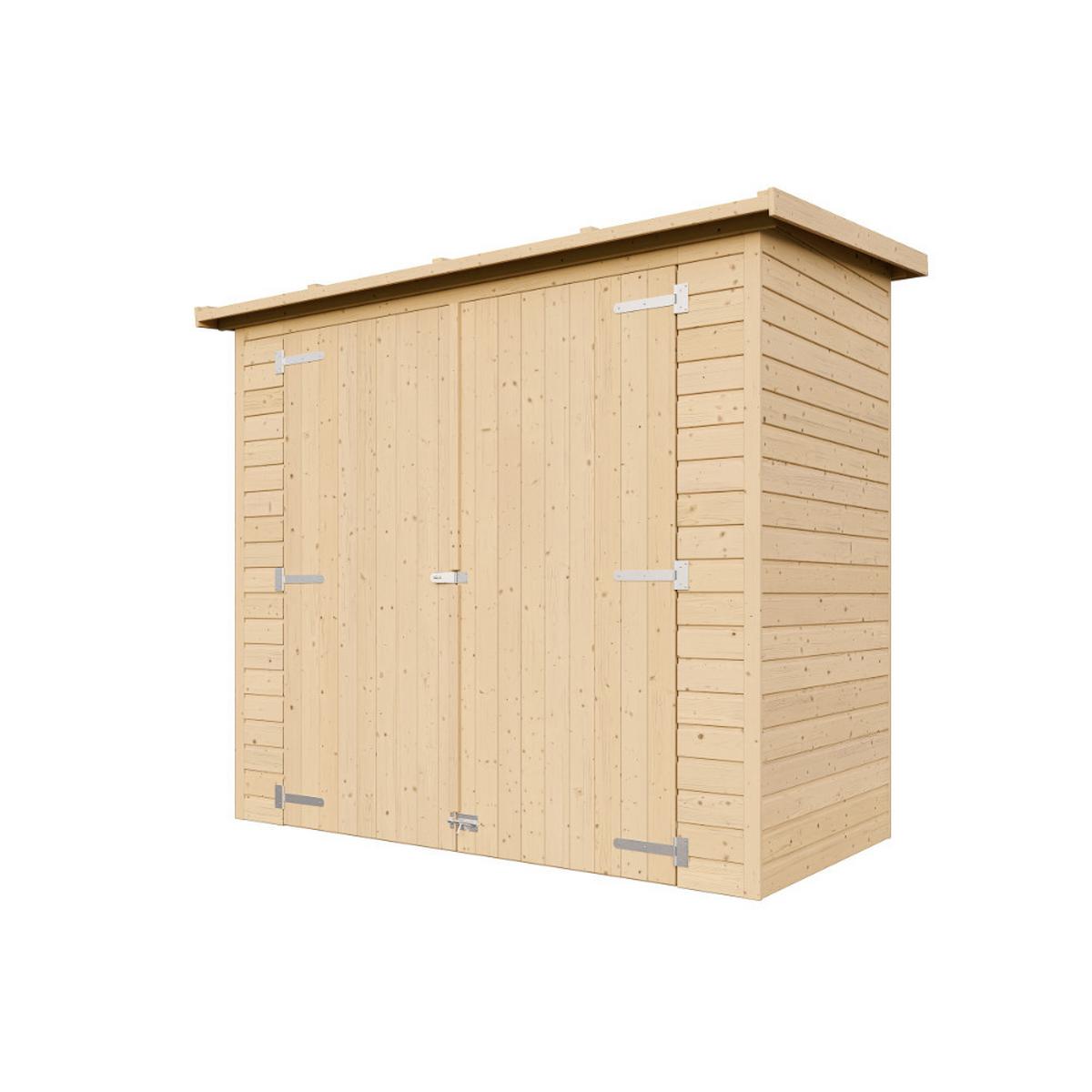 GARTENHAUS HOLZ H194x123x223 cm/2.1 m² - M348 - Beige, Holz (223/194/101cm) - Timbela