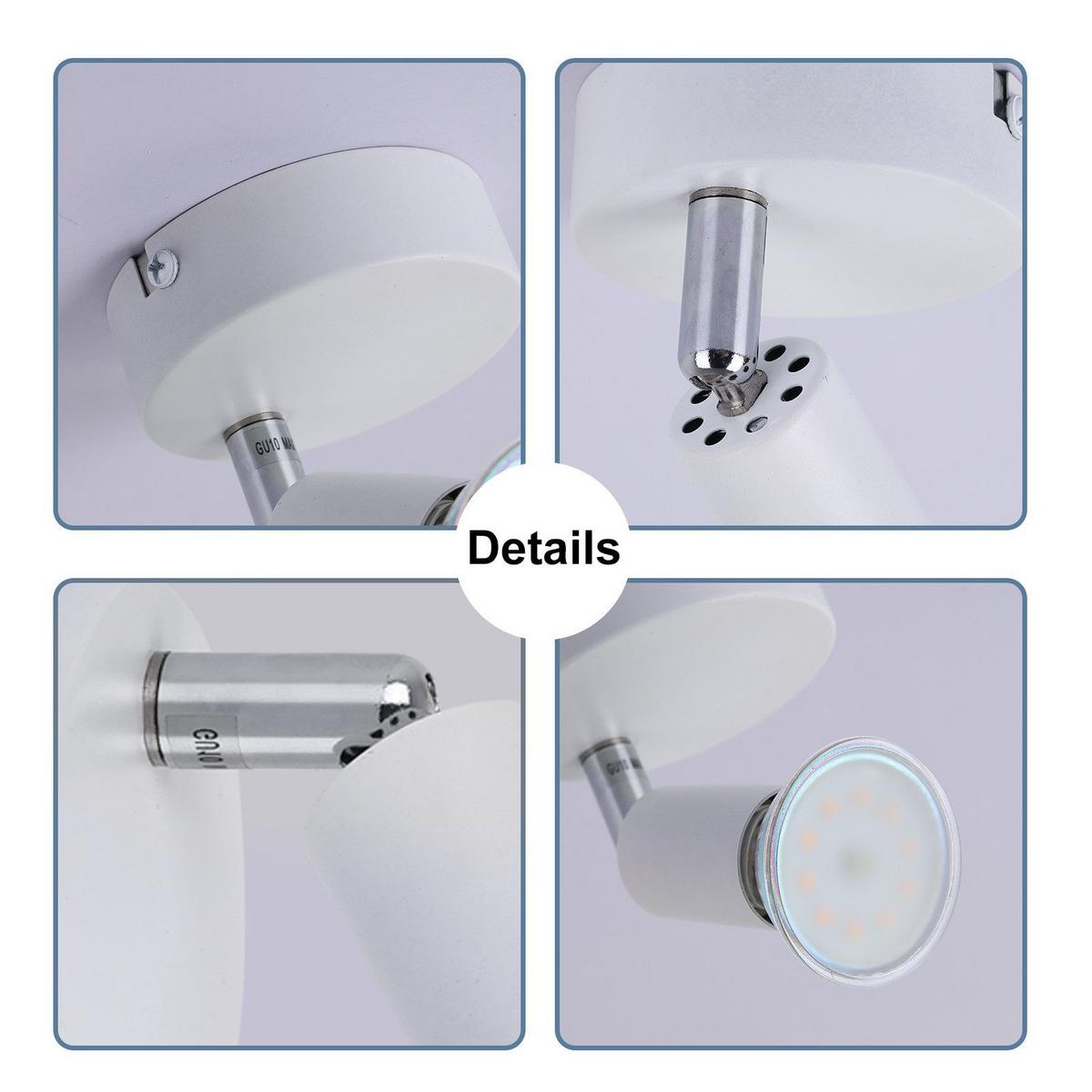 DECKENSTRAHLER Flensburg 1-flammig 8/8/10 cm - Weiß, Metall (8/8/10cm) - Nettlife