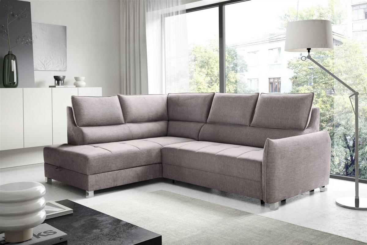 ECKSOFA Marno In Chill Me - Hellgrau, Holzwerkstoff/Textil (200/260cm) - Fun Möbel