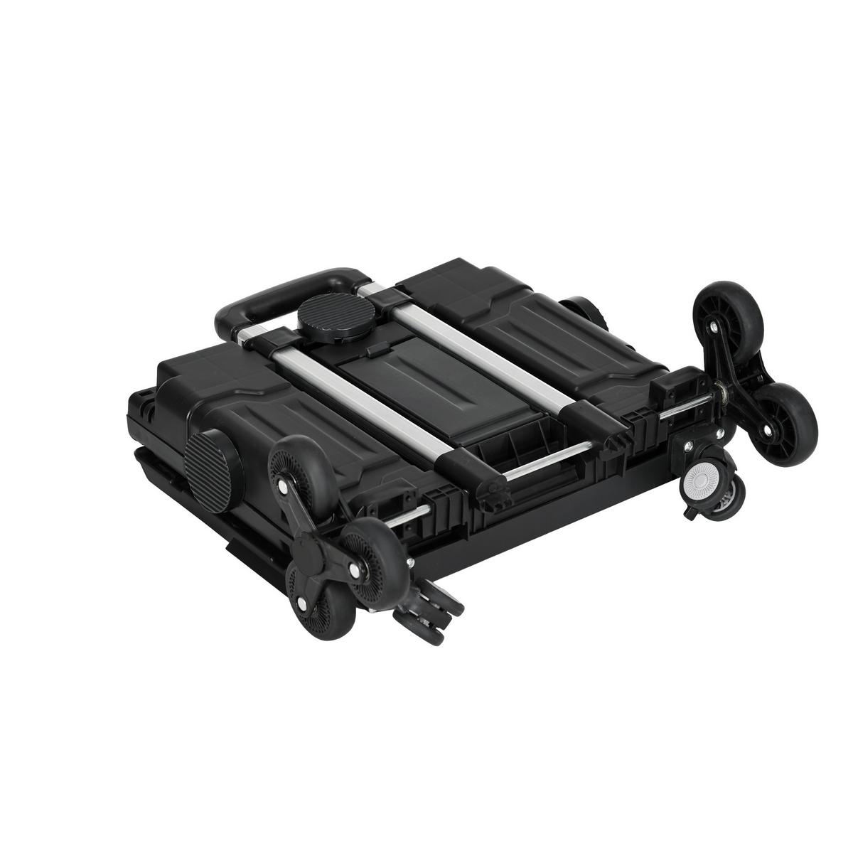 EINKAUFSWAGEN Kunststoff Aluminiumlegierung Schwarz - Schwarz, Kunststoff (48/100/52cm) - HOMCOM