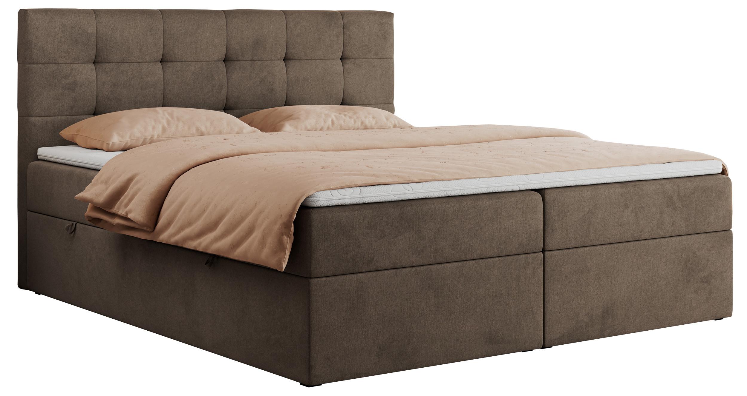 BOXBETT CENTO 120/200 Braun Velvet - H3 - Braun, Holz/Textil (120/200cm) - MKS