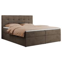 BOXBETT CENTO 140/200 Braun Velvet - H3 - Braun, Holz/Textil (140/200cm) - MKS