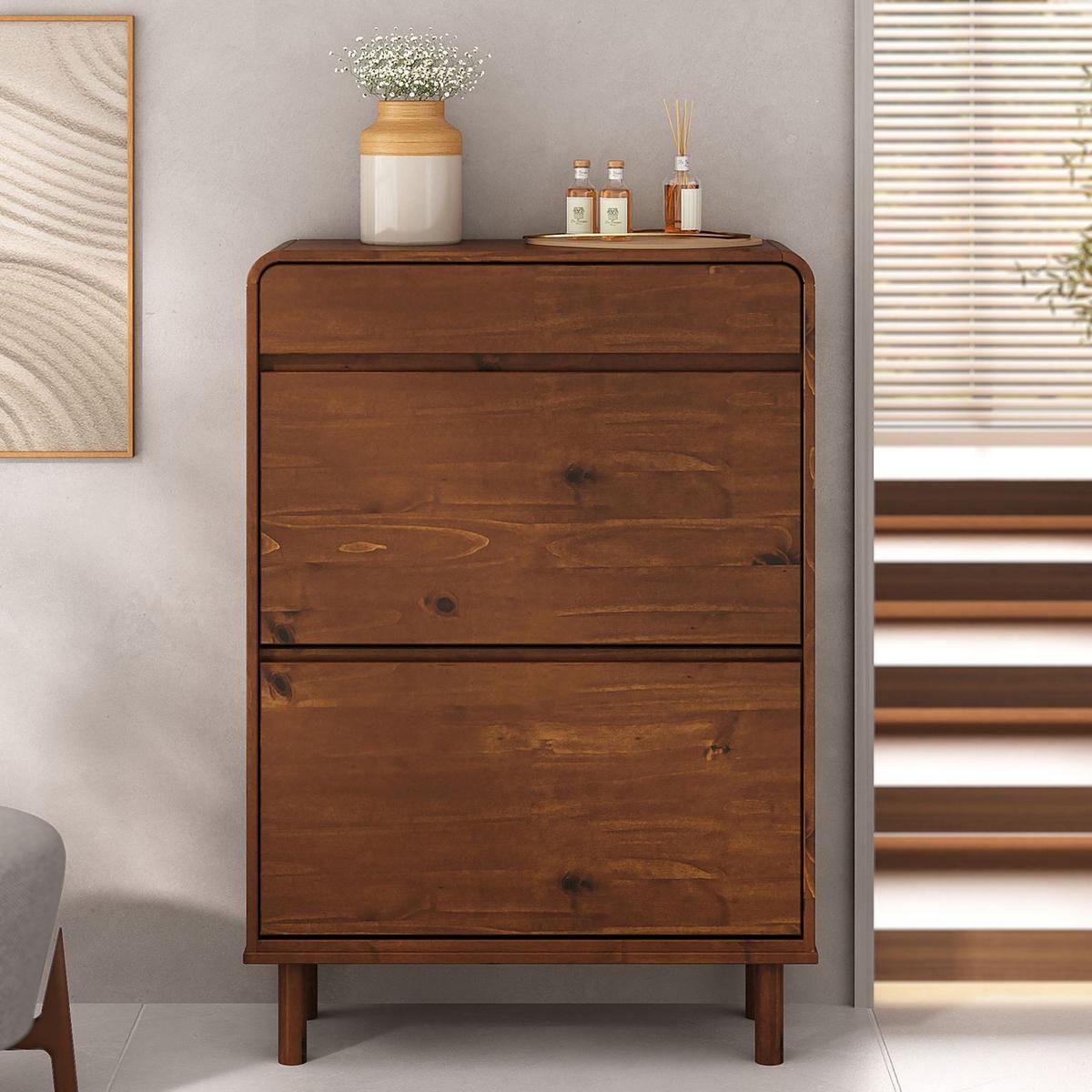 SCHUHKIPPER NAEL Kastanie - Kastanienfarben, Holz (80/114/30cm) - IDIMEX
