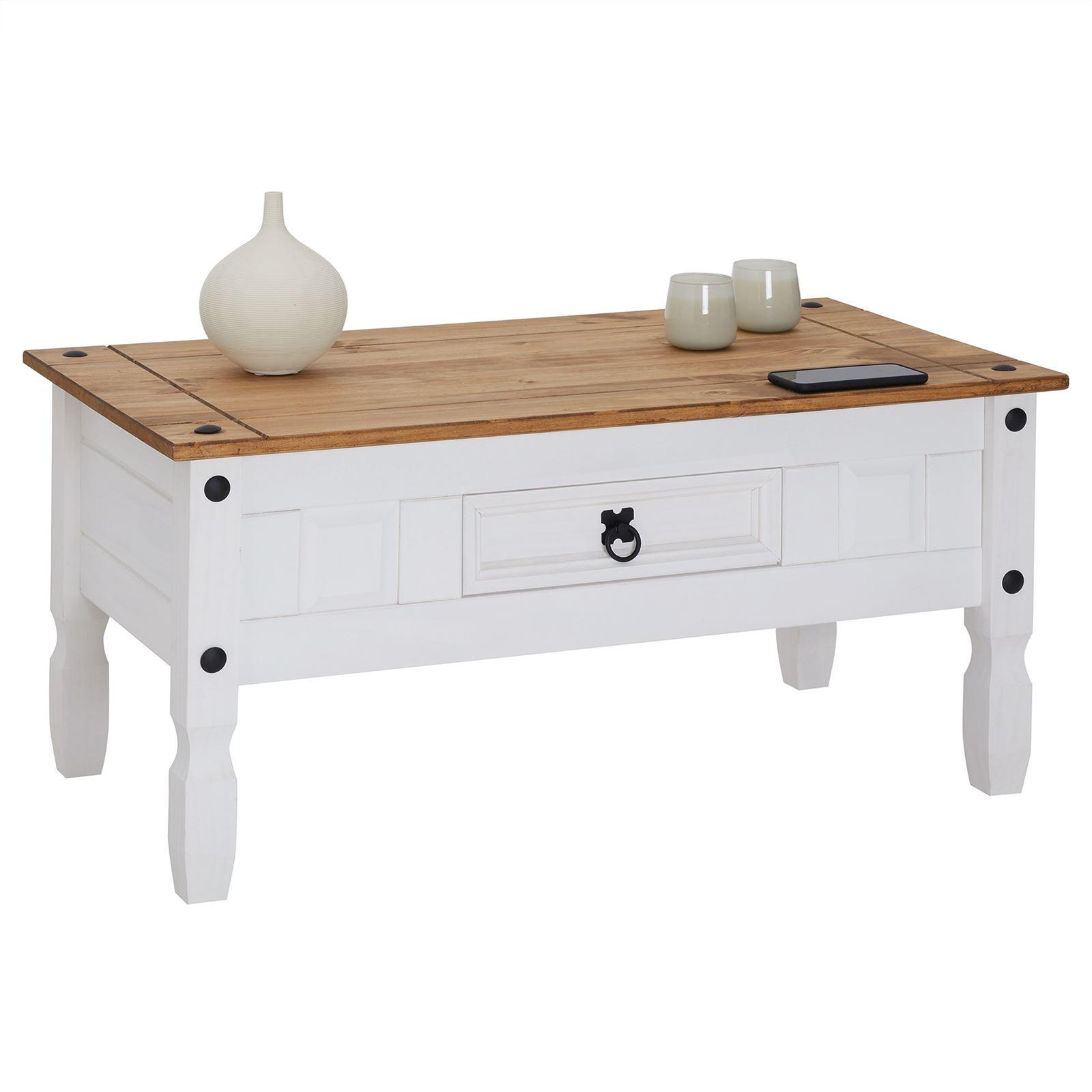 COUCHTISCH CAMPO - Weiß/Braun, Holz (50/95/45cm) - CARO-Möbel
