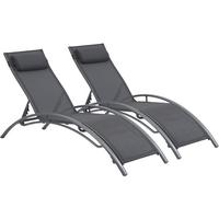 SONNENLIEGE beauty Grau - Grau, Metall (58/93/181cm) - Habitat Garten