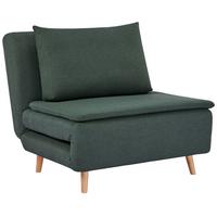 SCHLAFSESSEL 3-in-1 Sessel Bett-Funktion, verstellbare Rückenlehne - Dunkelgrün/Buchefarben, Buchenholz/Textil (90/80/95cm) - HOMCOM